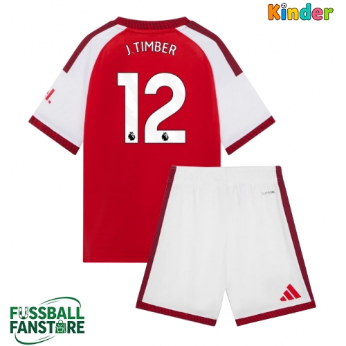 Arsenal Jurrien Timber #12 Replik Heimtrikot Kinder 2026-27 Kurzarm (+ Kurze Hosen)